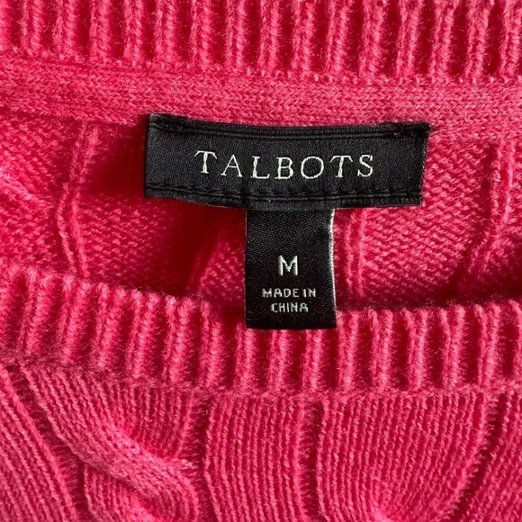 Talbots cable knit women’s sweater crew neck size M - Picture 5 of 8